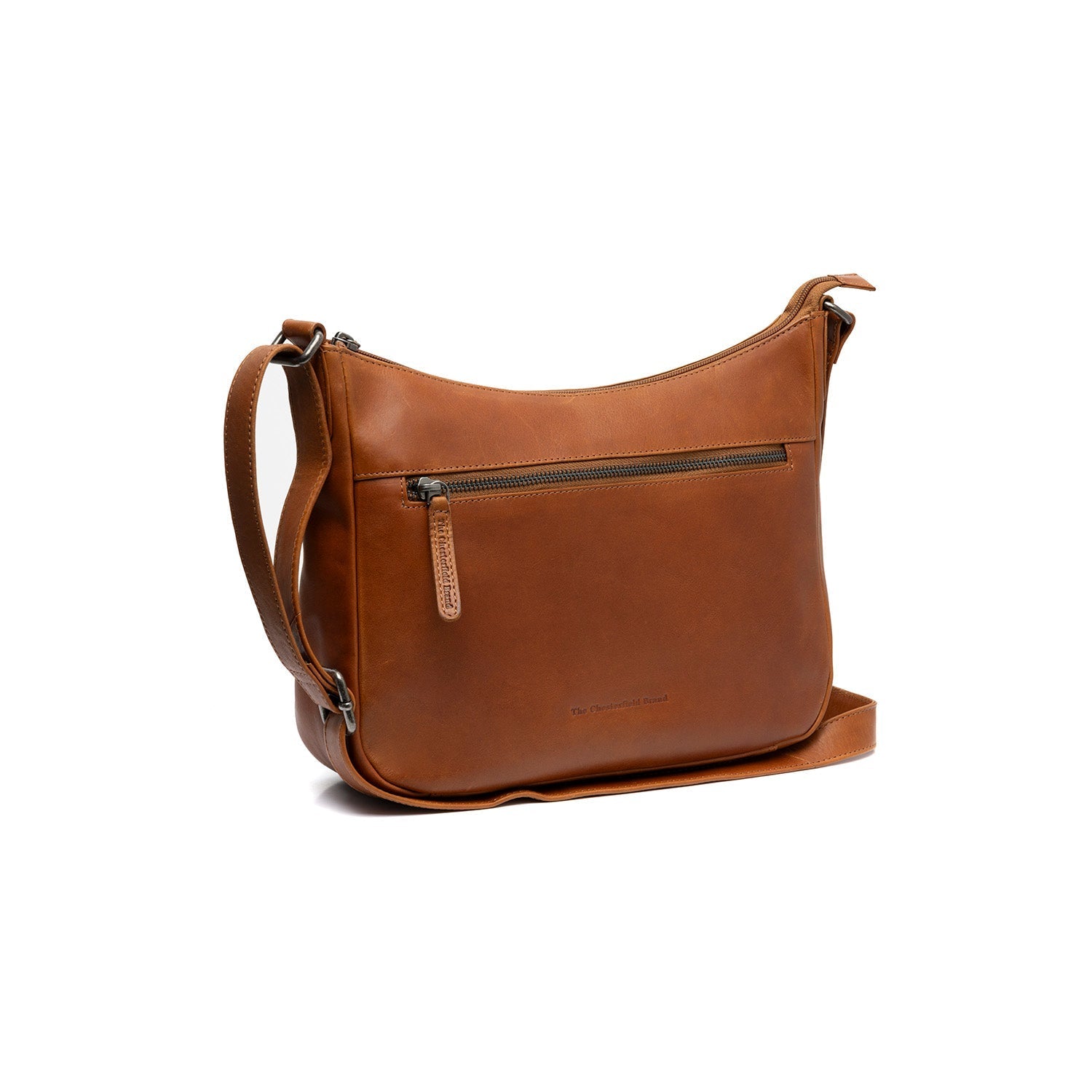 Cognac Leather Crossbody Bag Loraine, front view