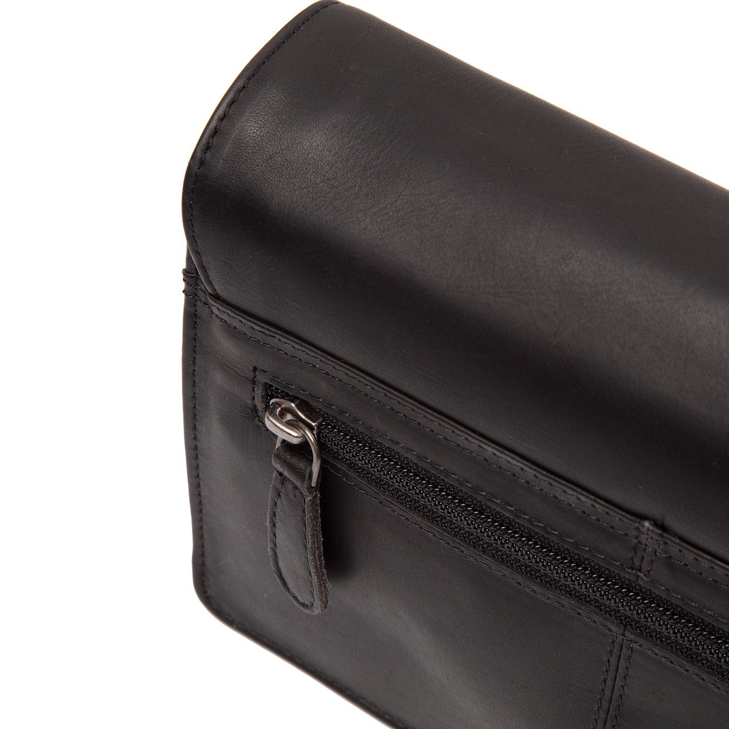 Black Leather Crossbody Bag Lucca, detail view 3