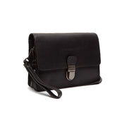 Black Leather Crossbody Bag Lucca, front view