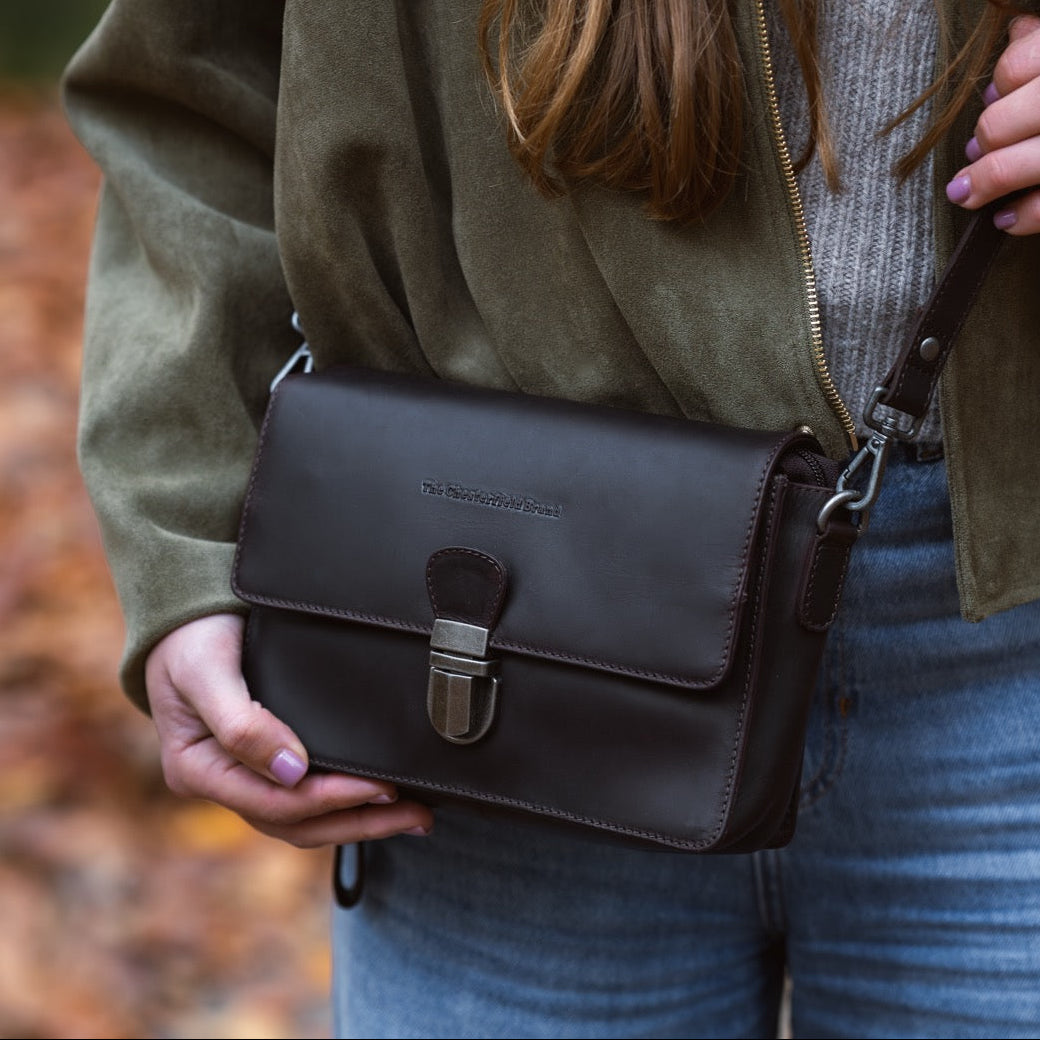 Brown Leather Crossbody Bag Lucca, product view 2