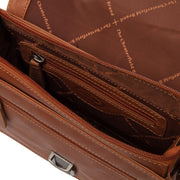 Cognac Leather Crossbody Bag Lucca, detail view 1