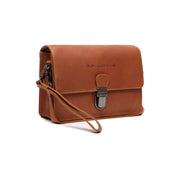 Cognac Leather Crossbody Bag Lucca, front view