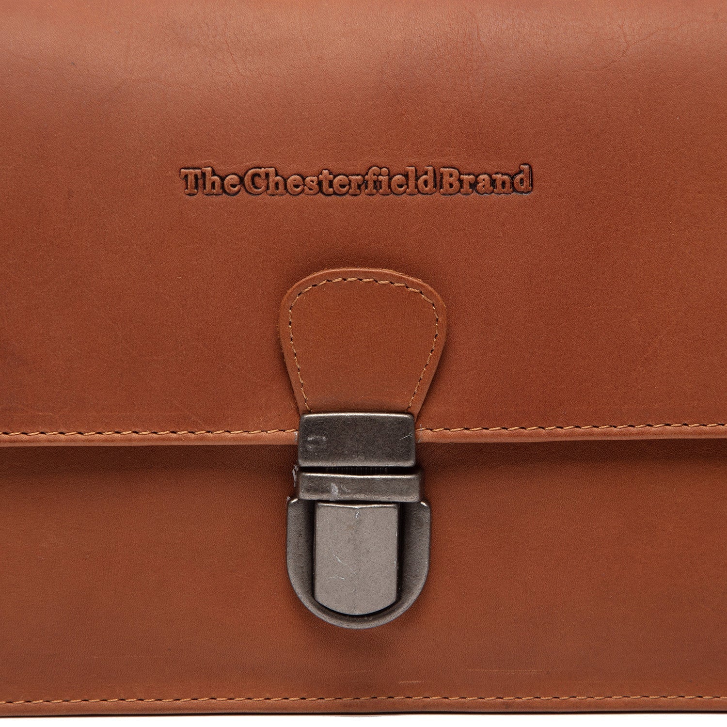 Cognac Leather Crossbody Bag Lucca, product view 3