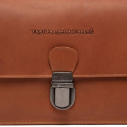 Cognac Leather Crossbody Bag Lucca, product view 3