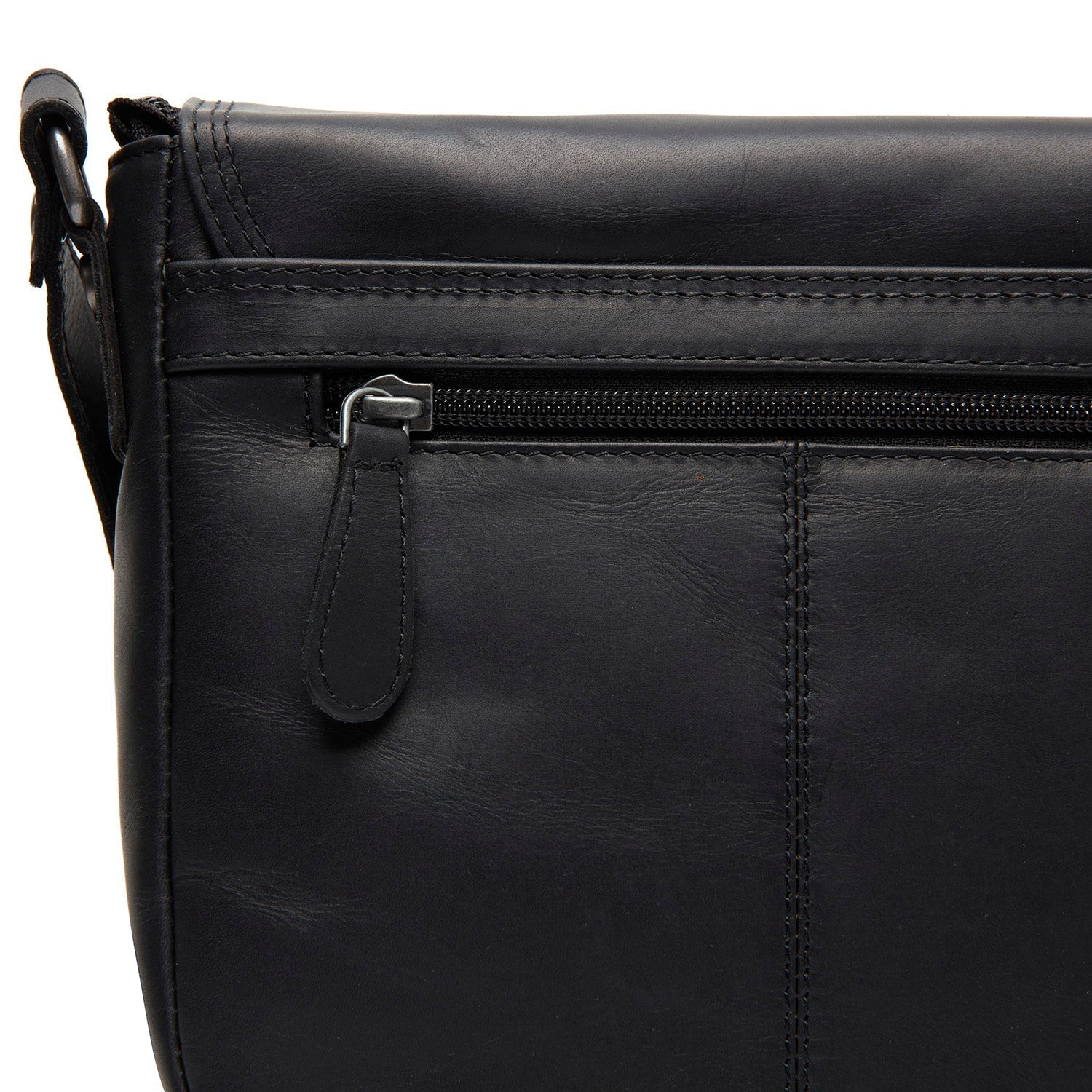 Black Leather Crossbody Bag Lucian, detail view 3