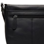 Black Leather Crossbody Bag Lucian, detail view 3