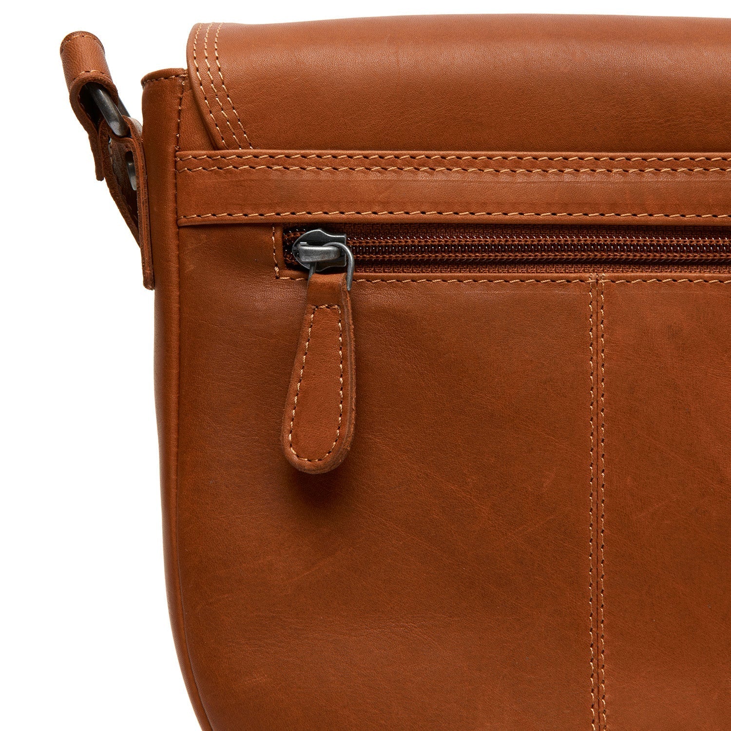 Cognac Leather Crossbody Bag Lucian, detail view 3