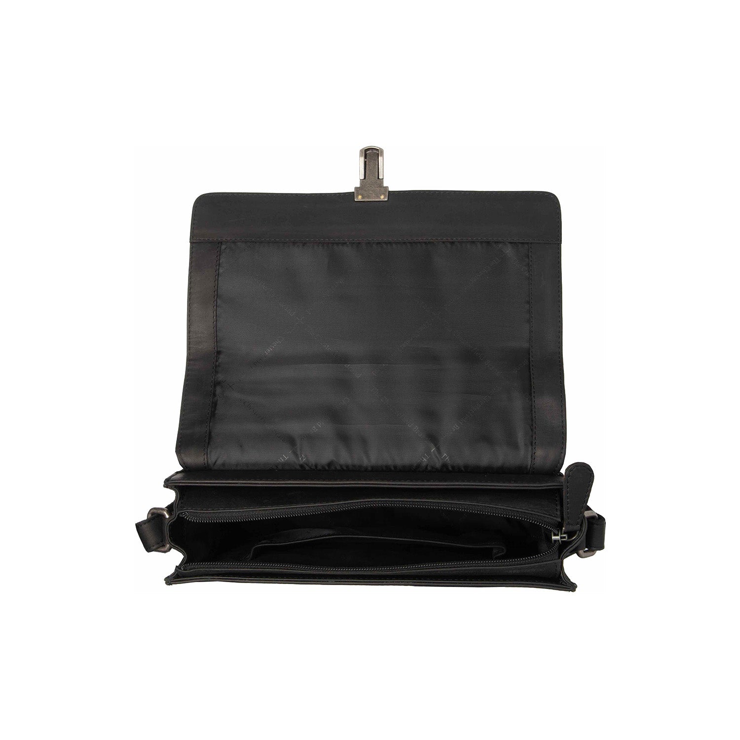 Black Leather Crossbody Bag Lunor, detail view 3