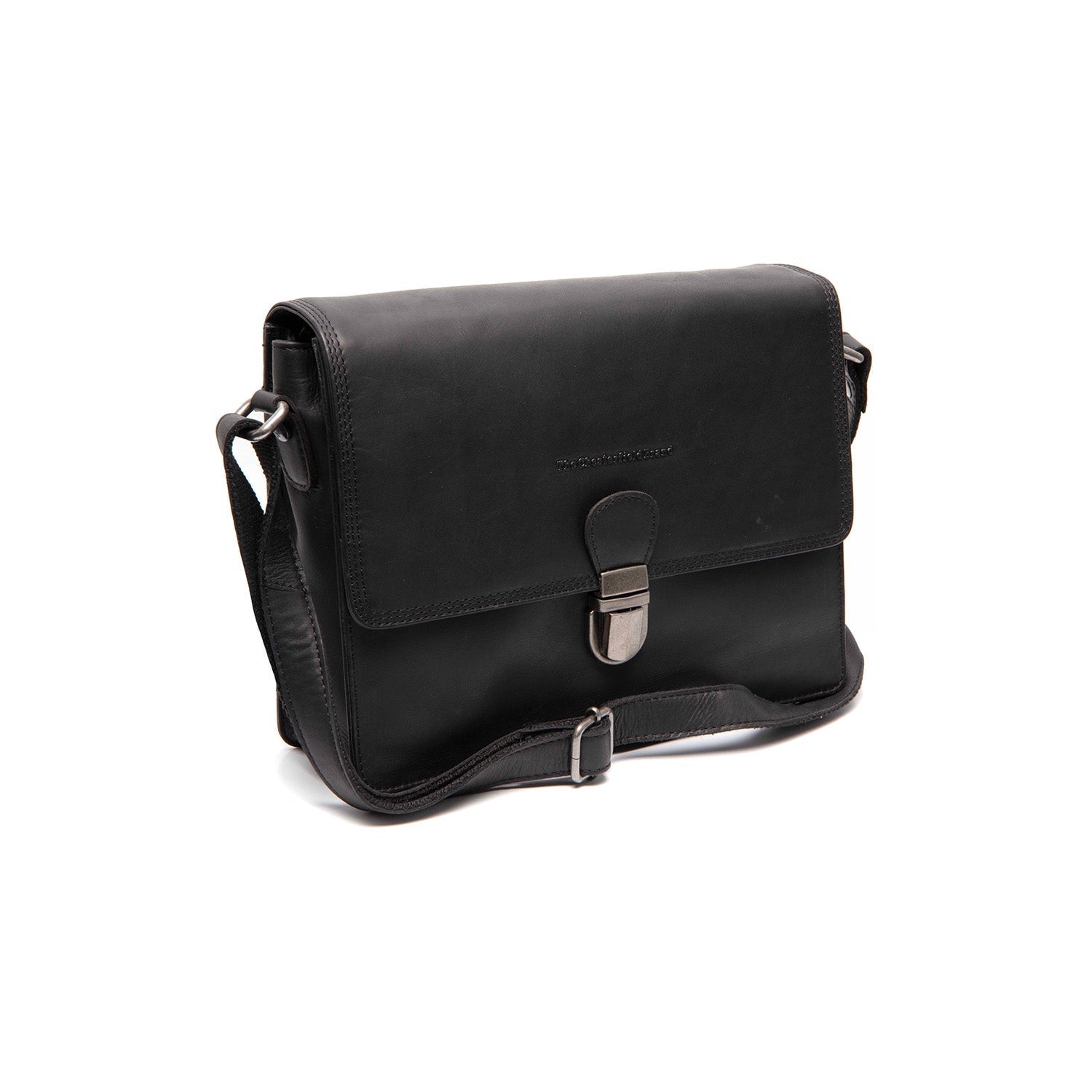 Black Leather Crossbody Bag Lunor, front view