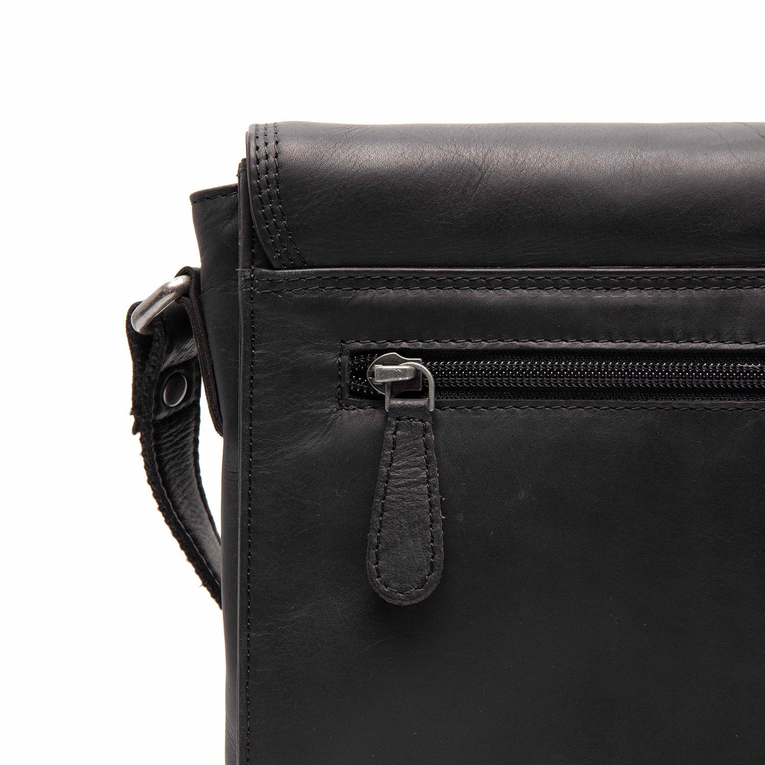 Black Leather Crossbody Bag Lunor, product view 3