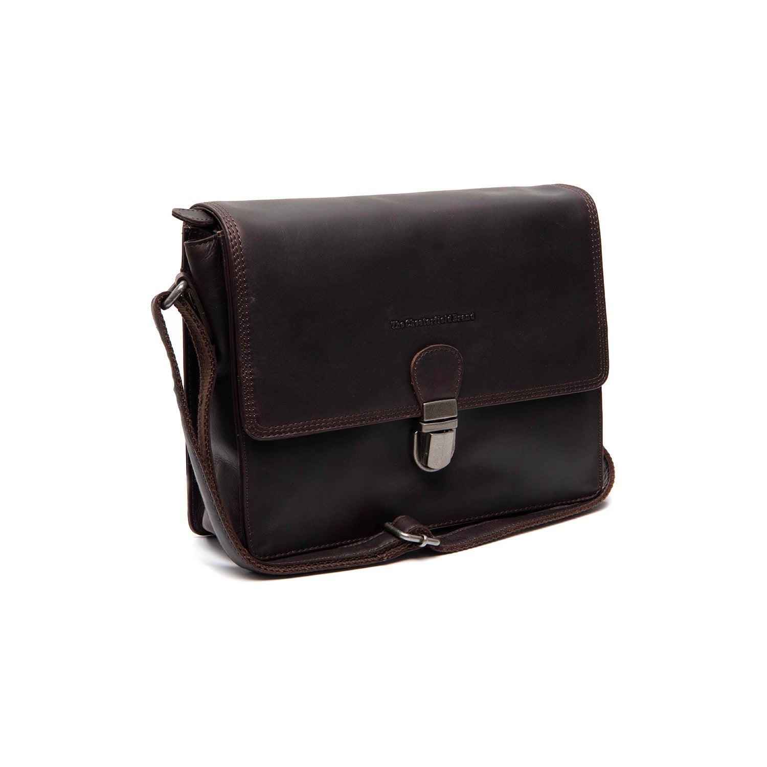 Brown Leather Crossbody Bag Lunor, front view