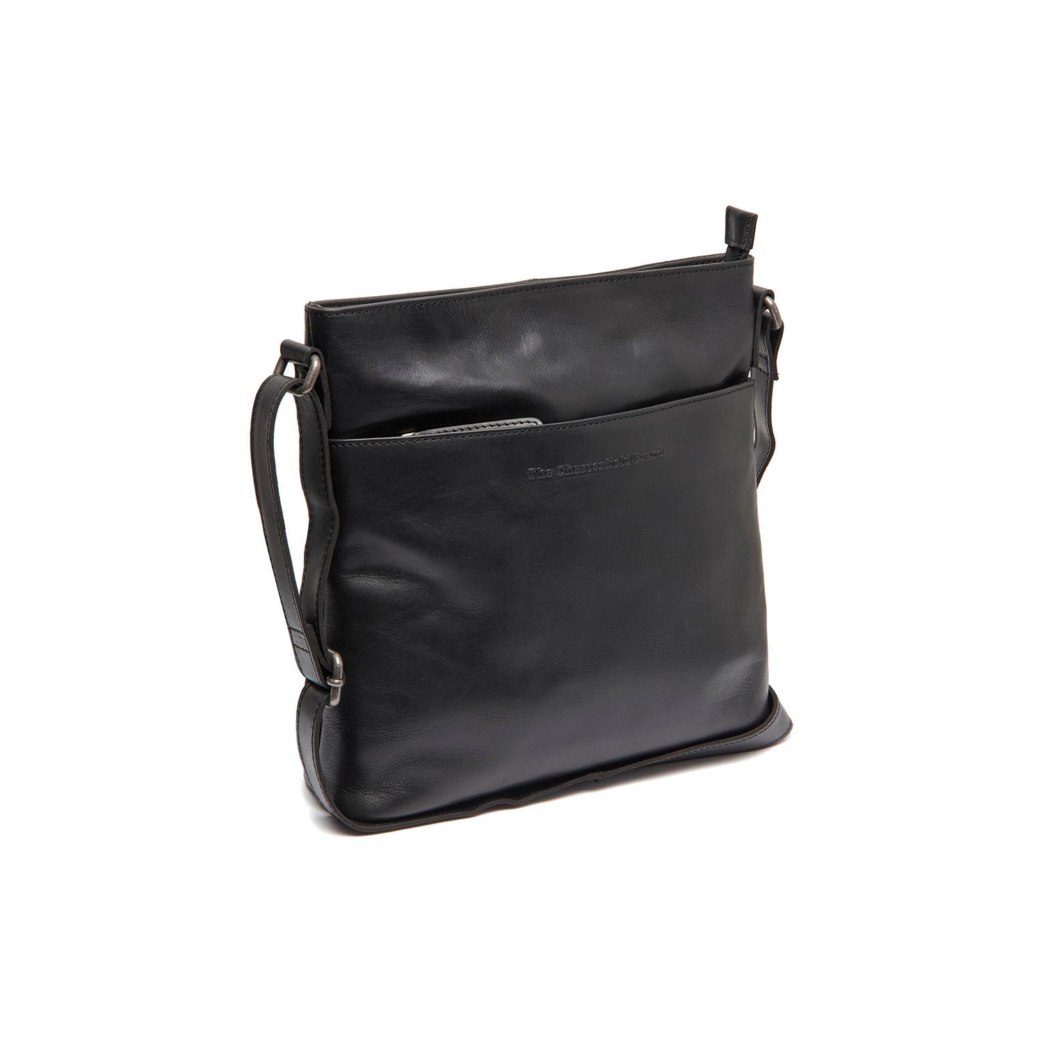 Black Leather Crossbody Bag Lunton, front view