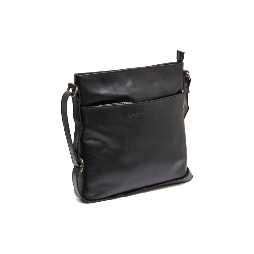 Black Leather Crossbody Bag Lunton, front view