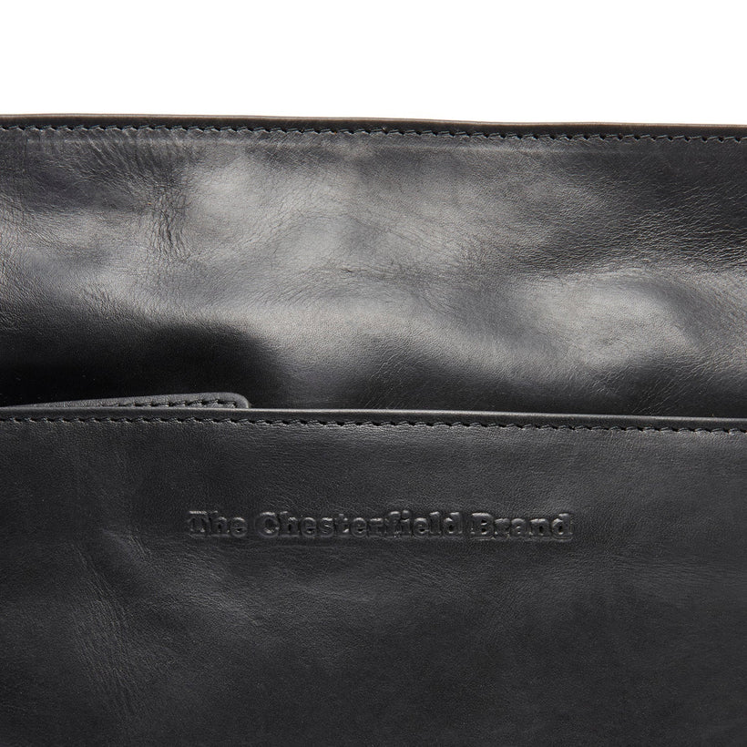 Black Leather Crossbody Bag Lunton, front view