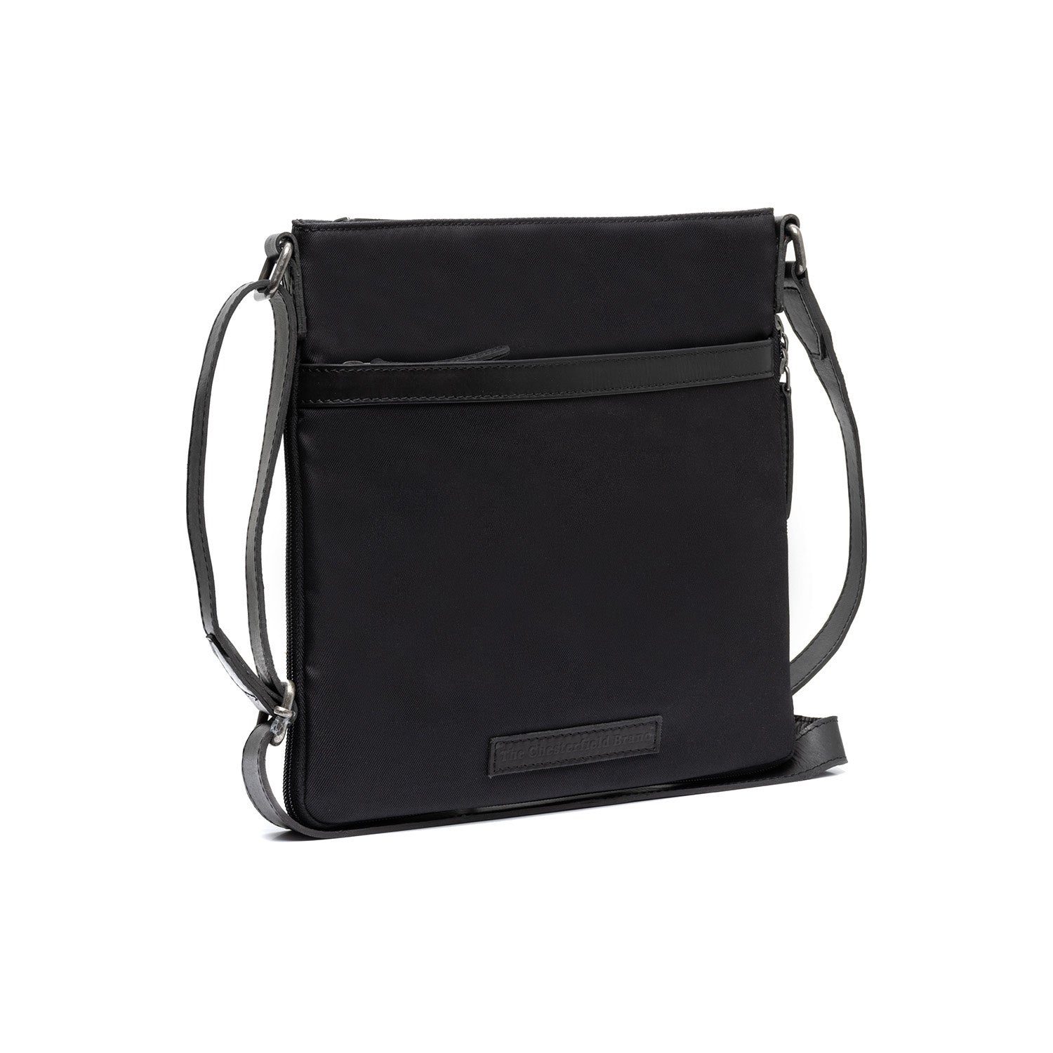 Black Leather Crossbody Bag Malmo, front view