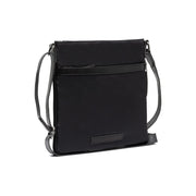 Black Leather Crossbody Bag Malmo, front view
