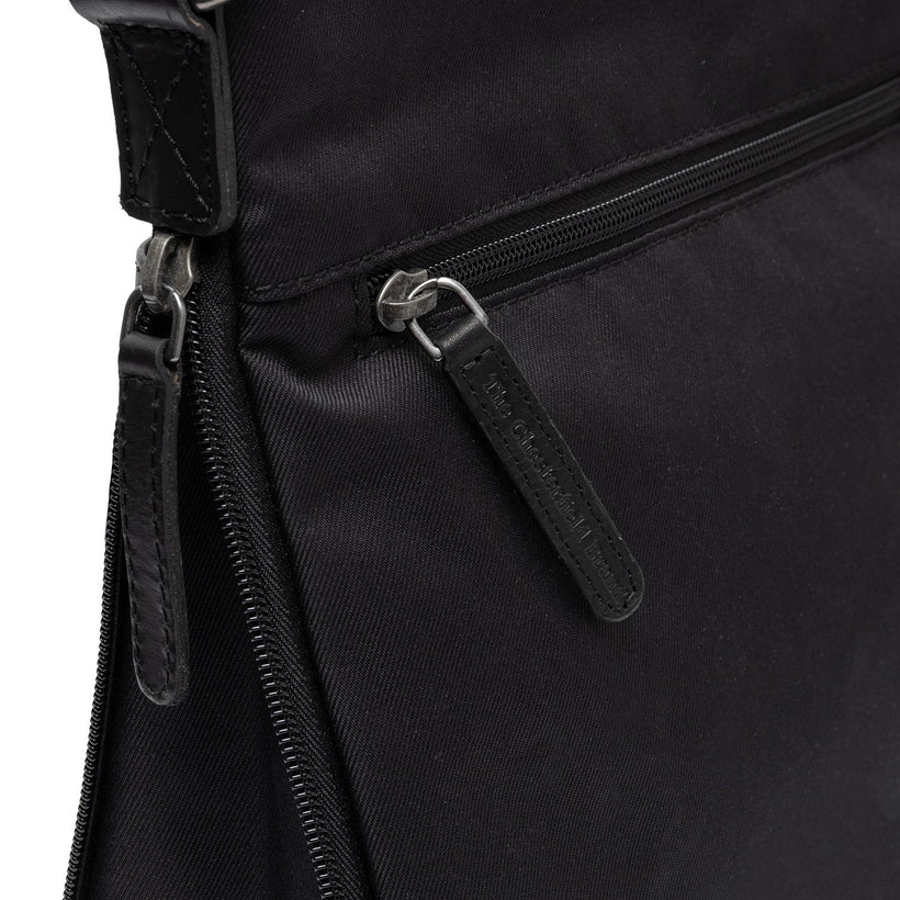Black Leather Crossbody Bag Malmo, front view