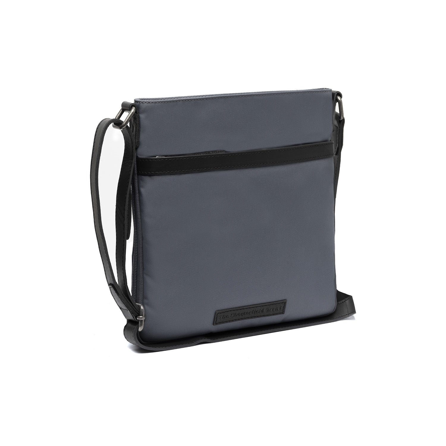 Light Grey Leather Crossbody Bag Malmo, front view