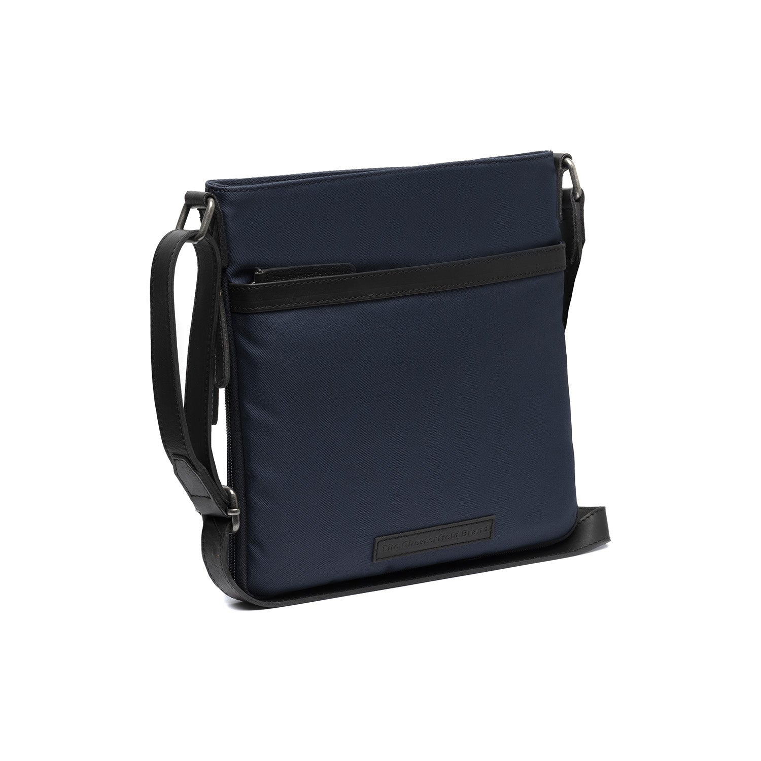 Navy Leather Crossbody Bag Malmo, front view