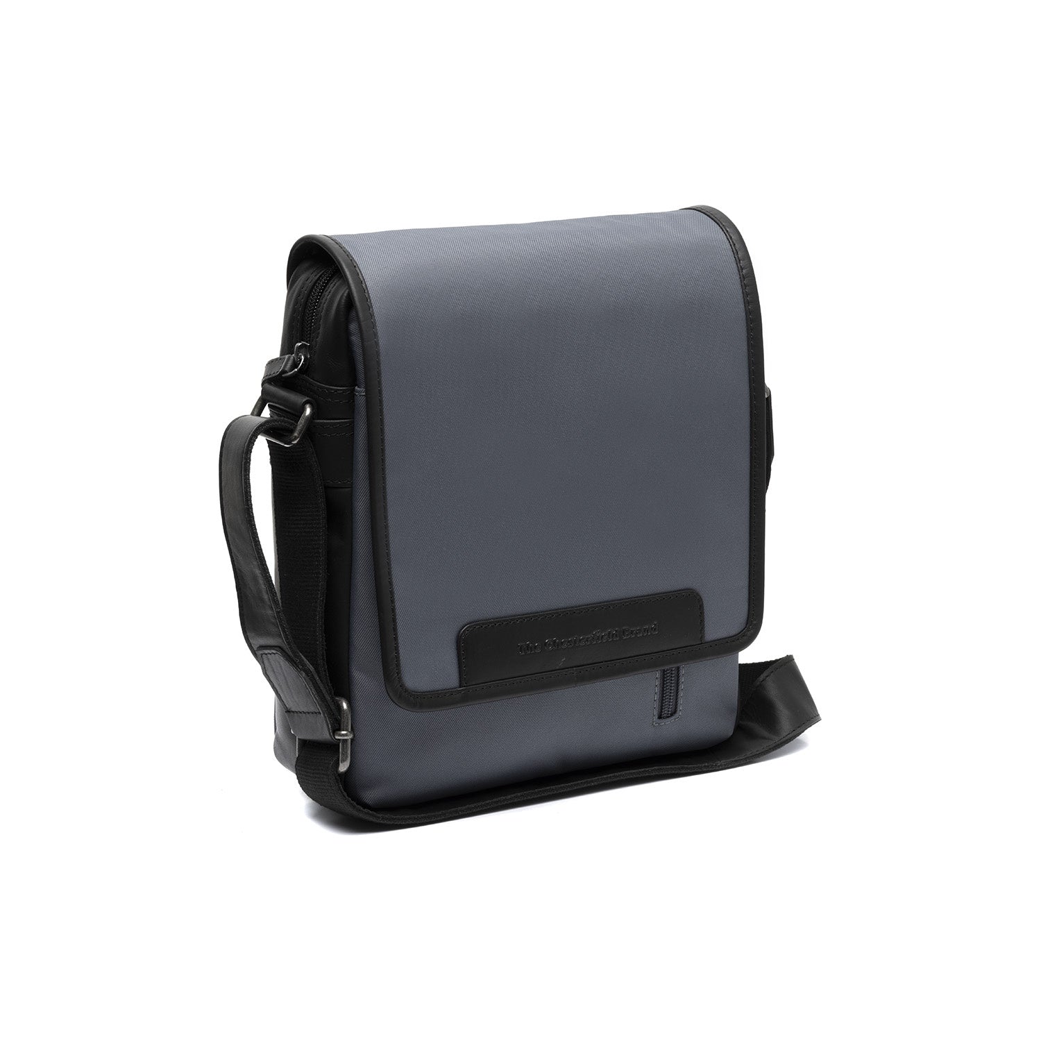 Light Grey Leather Crossbody Bag Mikeli, front view