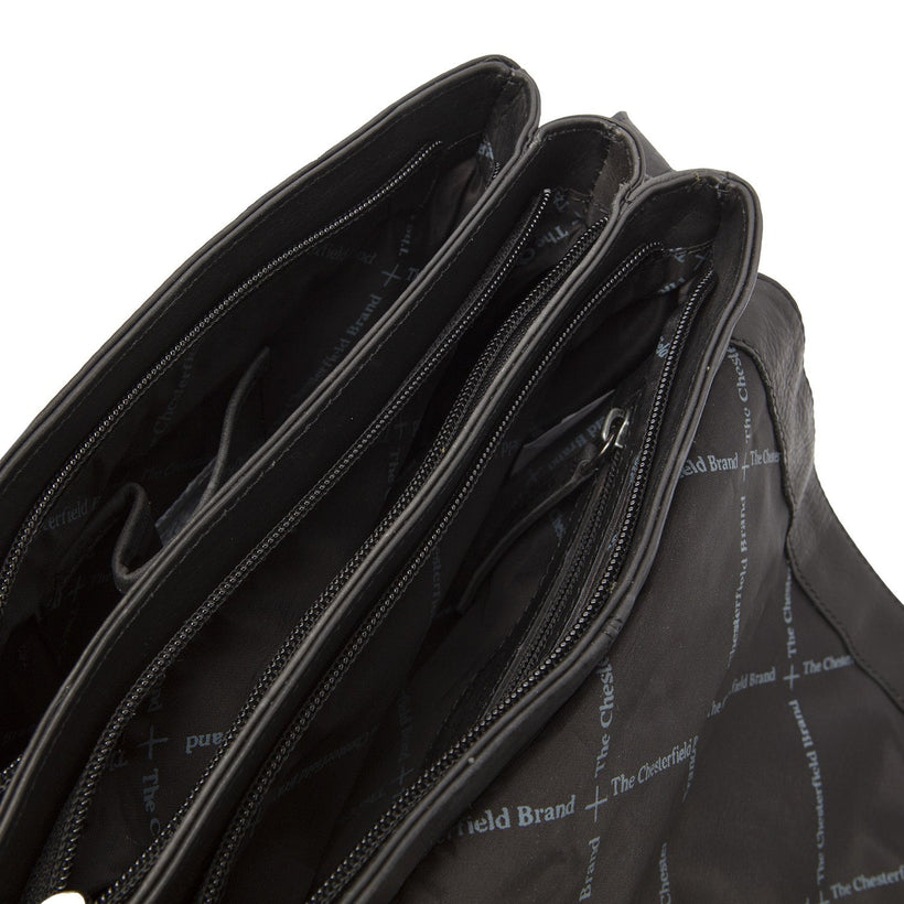 Black Leather Crossbody Bag Millie, front view