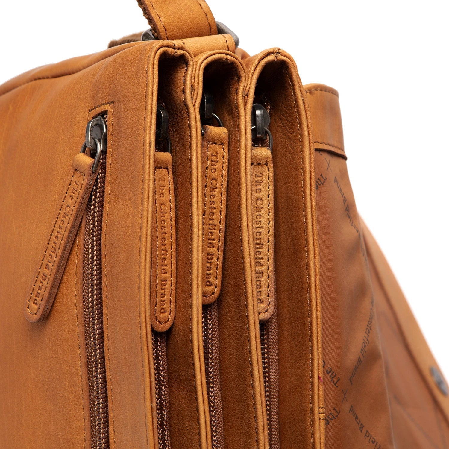 Cognac Leather Crossbody Bag Millie, product view 3