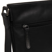 Black Leather Crossbody Bag Mirea, detail view 3