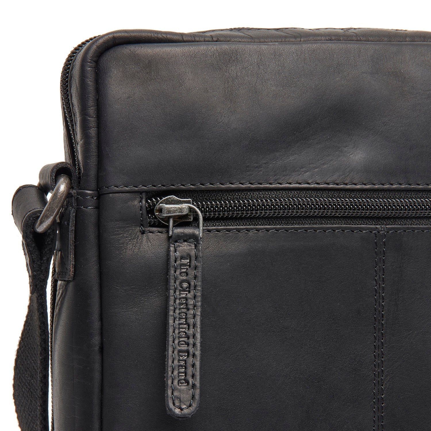 Black Leather Crossbody Bag Montira, detail view 1
