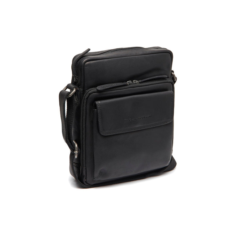 Black Leather Crossbody Bag Montira, front view