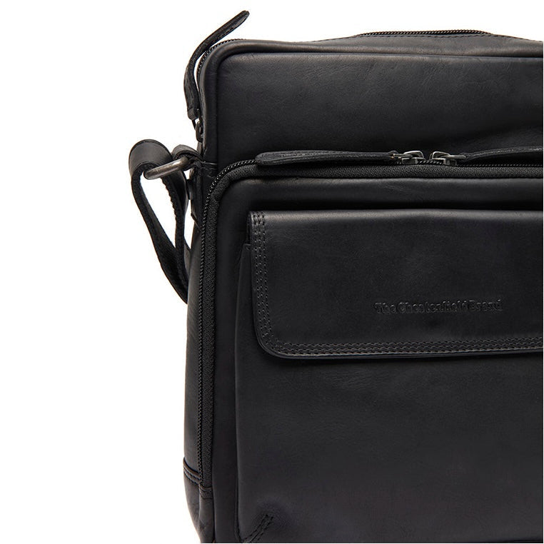 Black Leather Crossbody Bag Montira, product view 3
