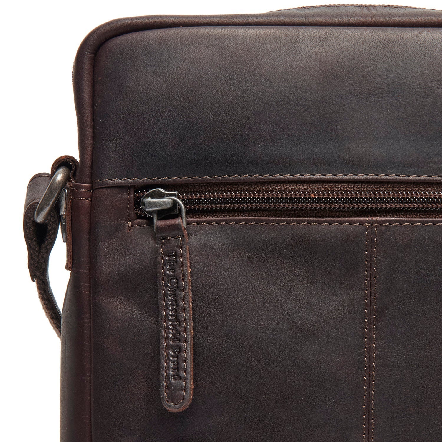 Brown Leather Crossbody Bag Montira, detail view 1