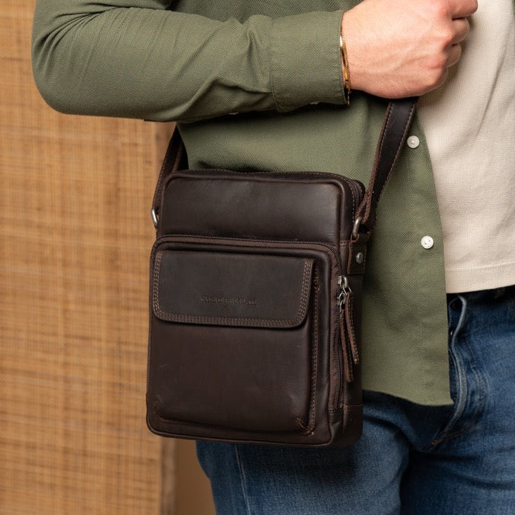 Brown Leather Crossbody Bag Montira, product view 2