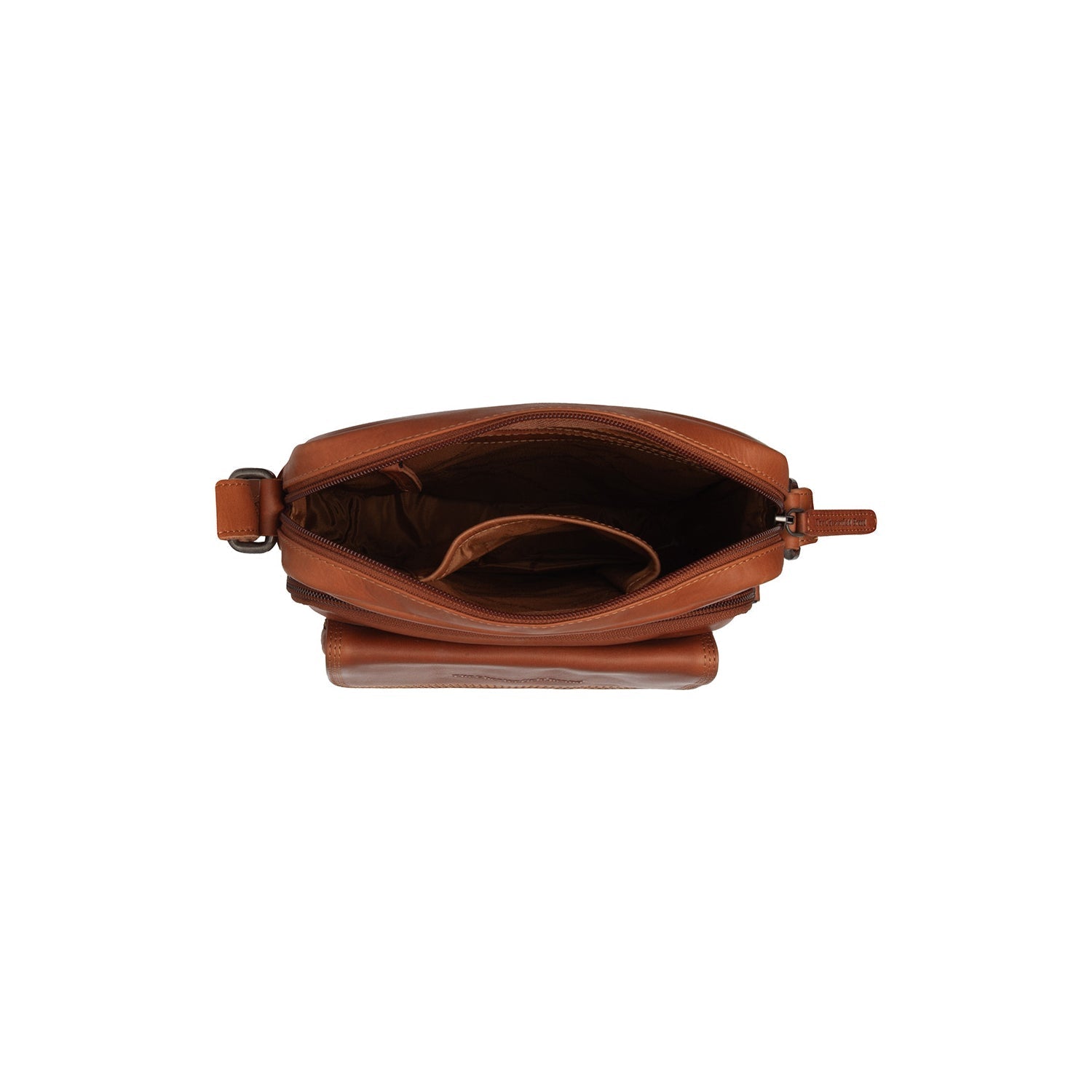 Cognac Leather Crossbody Bag Montira, detail view 1