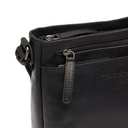 Black Leather Crossbody Bag Mumbai, detail view 1