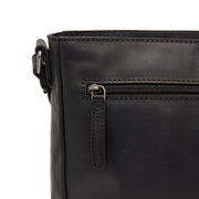 Black Leather Crossbody Bag Mumbai, detail view 3