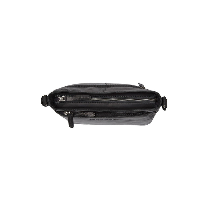 Black Leather Crossbody Bag Mumbai, front view