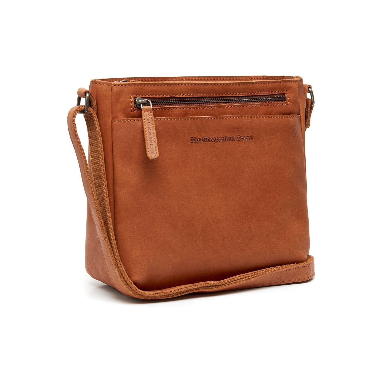 Cognac Leather Crossbody Bag Mumbai, front view