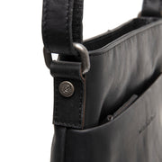 Black Leather Crossbody Bag Navene, detail view 3