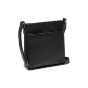 Black Leather Crossbody Bag Navene, front view
