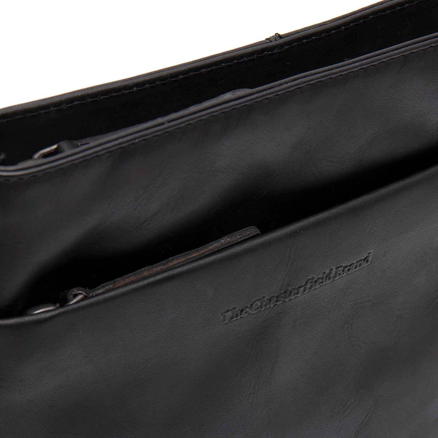 Black Leather Crossbody Bag Navene, product view 2