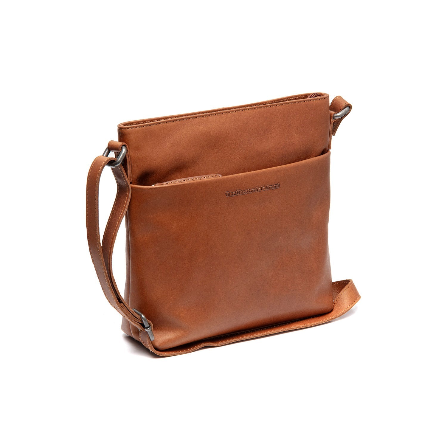 Cognac Leather Crossbody Bag Navene, front view