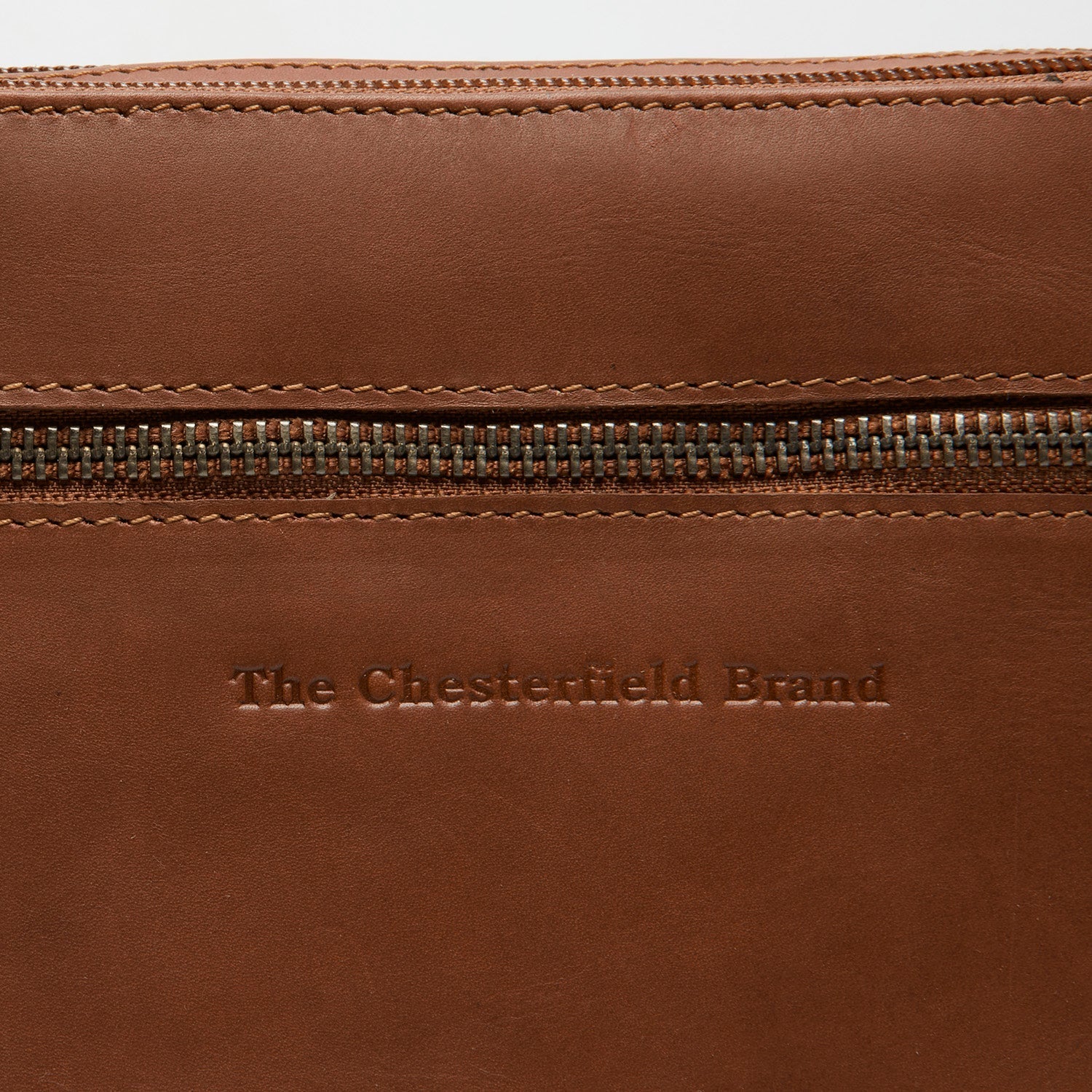 Cognac Leather Crossbody Bag Nebraska, detail view 6