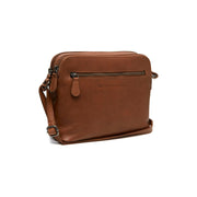 Cognac Leather Crossbody Bag Nebraska, front view