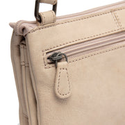 Beige Leather Crossbody Bag Osaka, detail view 3