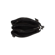 Black Leather Crossbody Bag Osaka, detail view 1