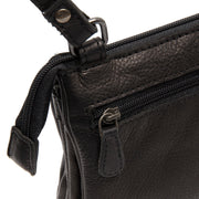 Black Leather Crossbody Bag Osaka, detail view 3