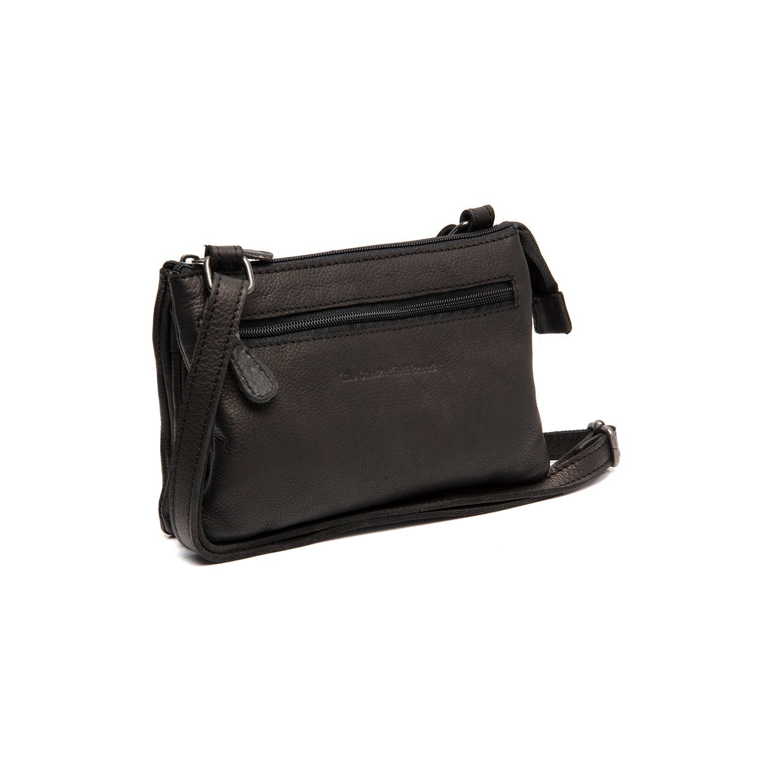 Black Leather Crossbody Bag Osaka, front view