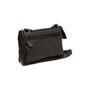 Black Leather Crossbody Bag Osaka, front view