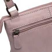 Lavender Lilac Leather Crossbody Bag Osaka, detail view 3