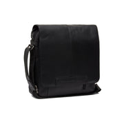 Black Leather Crossbody Bag Raphael, front view